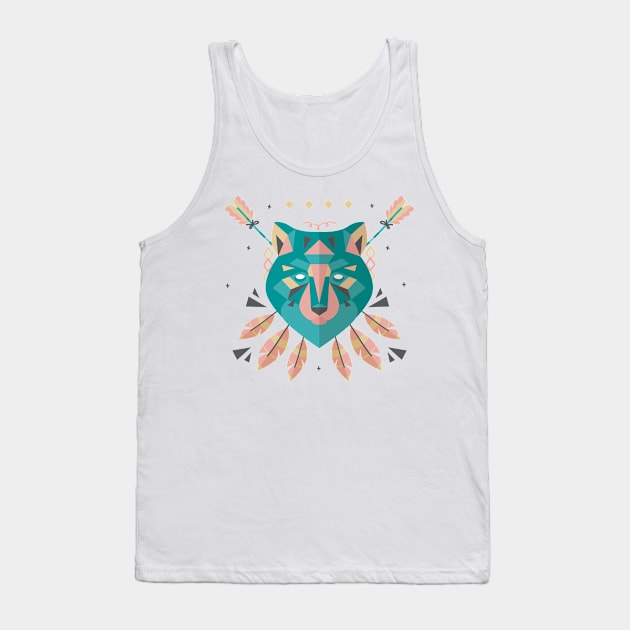 Ethnic Wolf Tank Top by Digster